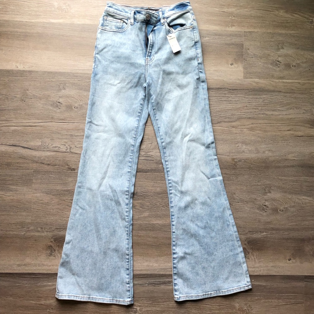 Express high waisted flare jeans